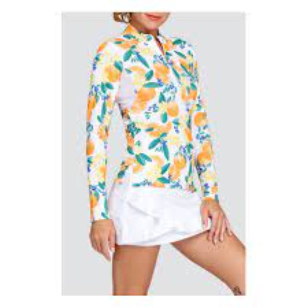 TAIL Women's Fun in the Sun Happy Long Sleeve 3/4 Zip - Orange Crush - XXL - Picture 2 of 13